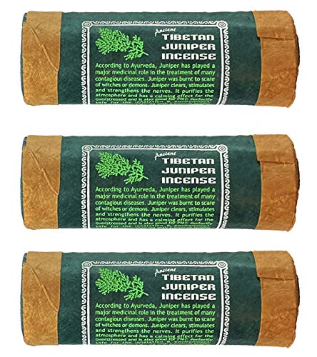 Tibetan Juniper Incense, 4.5" Length - 3 Packs, 30 Sticks Per Pack #TOP1
