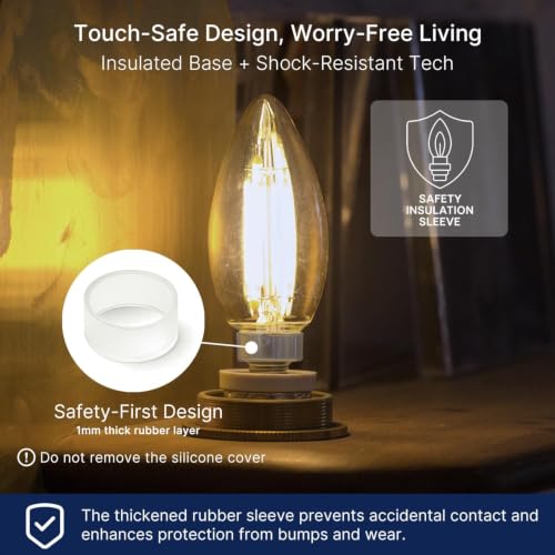 Image of FLSNT 100W Equivalent LED Candelabra Bulbs, 800LM Dimmable B11 E12 LED Chandelier Light Bulbs, 5.5W, 3500K Netural White, 24 Pack