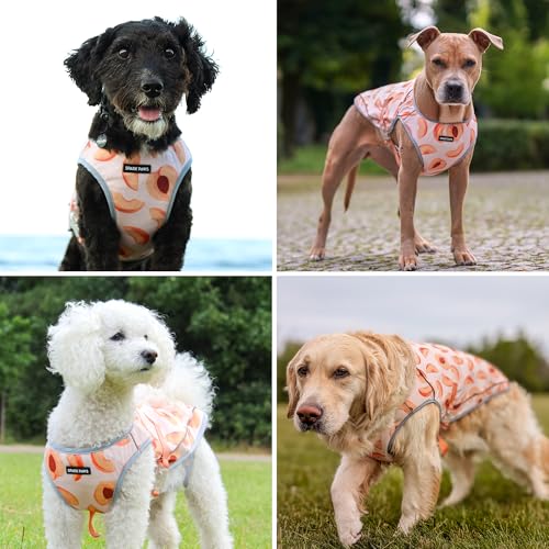 Image of Spark Paws Dog Cooling Vest - SPF 50 UV Sun Protection - Summer Heat Relief Gear for Dogs, Lightweight, Evaporative Cooling - Dog Anxiety Relief Vest During Hot Days - Peaches - Size XL