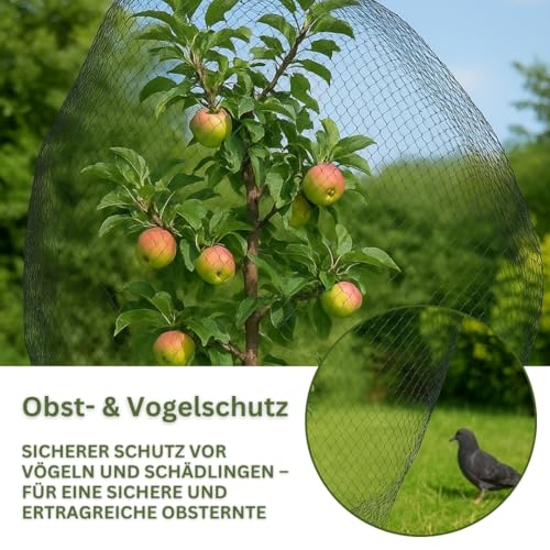 AquaOne Teichnetz feinmaschig 10x10m Teichabdeckung für laubfreien Teich vielseitiges Netz in schwarz Abdecknetz mit 28 Spießen Schutznetz für Gartenteich