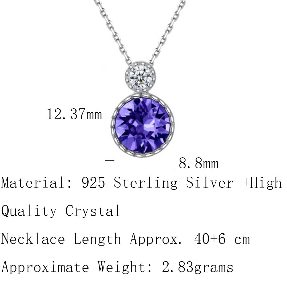 Sterling Silber Ozean Blau Kristall Halskette Funkelnde Diamant geschnittene Anhänger Halsketten Infinity Charm Hecketemperament Schmuck Geschenke für Frauen Freundin Mädchen Mädchen