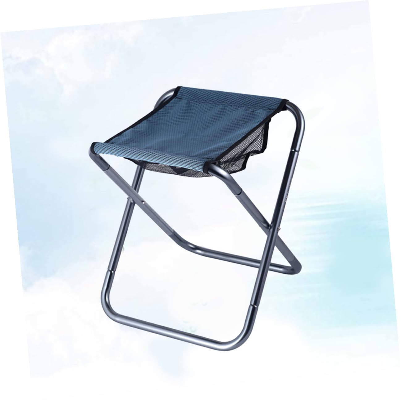Sgabello Pieghevole Blu da Campeggio in Lega di Alluminio Resistente e Leggero, Seduta Portatile per e Patio, per Grandi