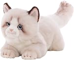 CU-MATE 20 Inch- gris Ragdoll Chat peluche jouets d'animaux farcis -réaliste Ann Baker Chat en peluche artisanale cadeau cadeau