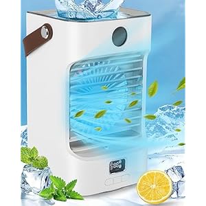 Portable Air Conditioner, 4-in-1 Small Air Conditioner, 4000mAh Air Cooler Fan, Personal Mini Air Conditioner, Evaporative Air Cooler with 7Night Light, Air Conditioning Unit for Home, Office