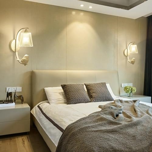 Apliques de pared para baño y salón, lámpara rústica negra con forma de pájaro interior 3
