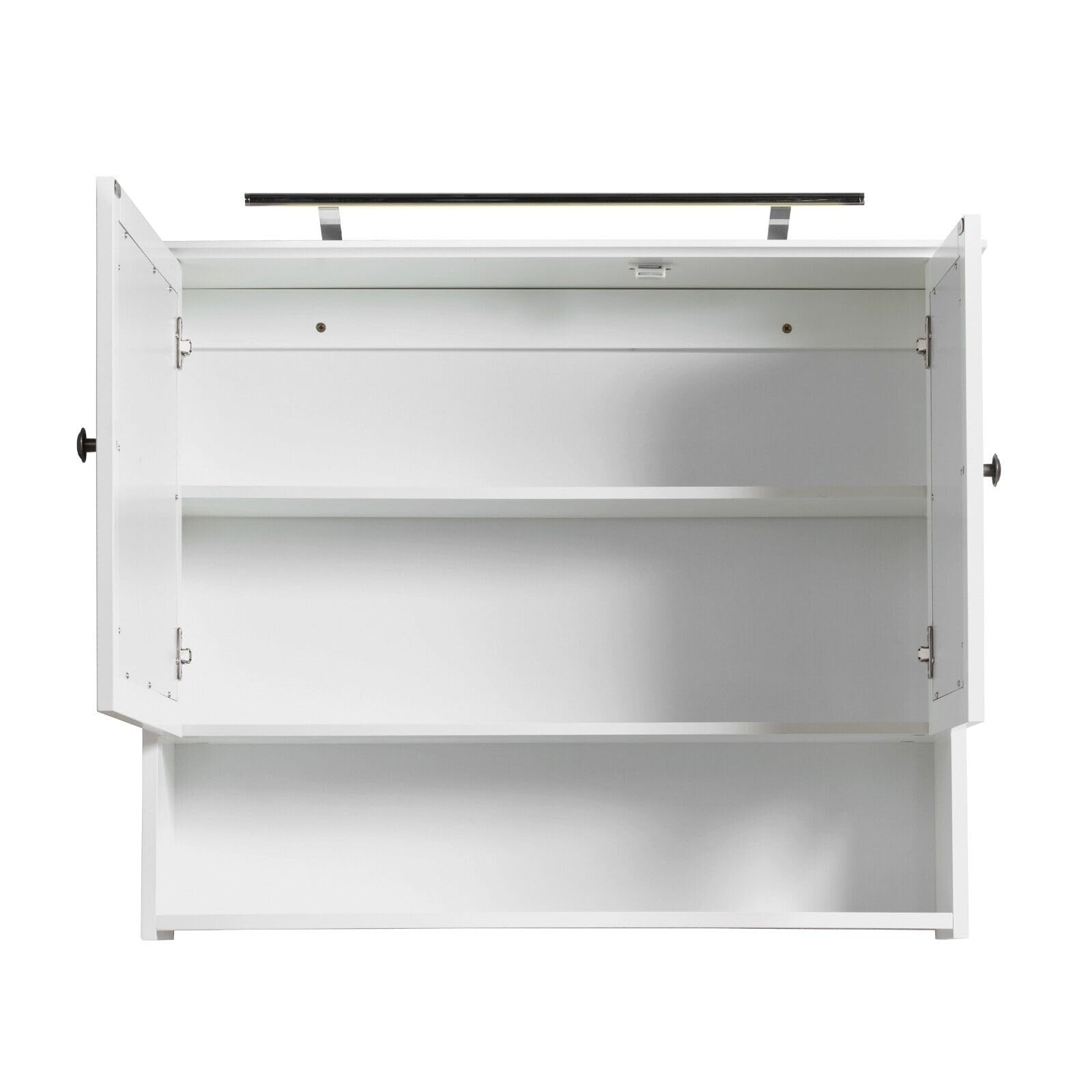 3D Spiegelschrank Newport 8 Weiß 80x64x20 Cm Badspiegel LED Badmöbel