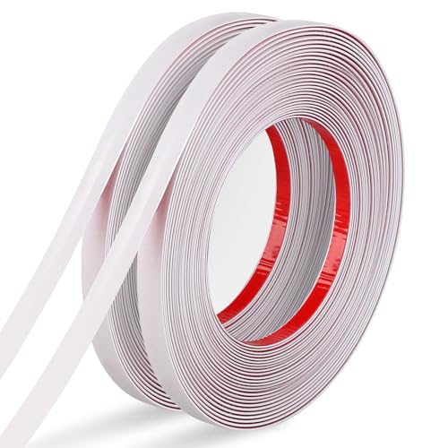 Fyguard White Trim Peel and Stick 0.4'' W × 394''L Total Strip Tape, 2 Rolls Self-Adhesive Molding...