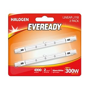 Eveready ECO Halogen 230W (300W Equivalent) Linear Light Bulb, Pack of 2, R7s, 230 W