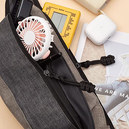 Image of GORGECRAFT 10PCS Zipper Pulls Replacement Universal Nylon Zipper Repair Kit Zipper Slider Pull Tab Zipper Fixer Metal Zipper Head Hand Woven Pull Rope Zipper Handle Cord Pull Tab for Bags, Black