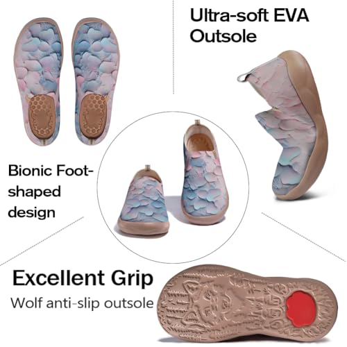 Women's Fashion Floral Breathable Painted Knitted Slip-On Casual Travel Shoes4