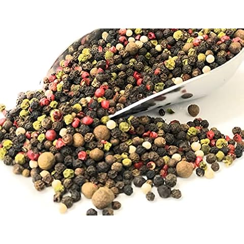 Mixed Peppercorns - Five Pepper Mix Whole Peppercorns Black White Green Red Peppercorns and Allspice 500g Cover