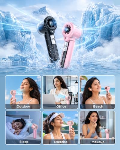 Image of Eopora Mini Mist Fan, Portable Rechargeable Hand Fan, 8-12H Runtime