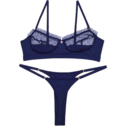 Kaei&Shi Cute Lingerie Women,Sheer Lace Sexy Bra and Panty Sets,Boudoir Outfits for Photography