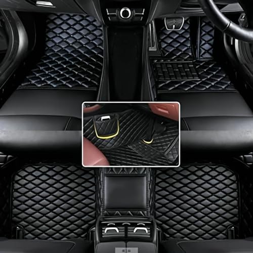 Custom car Floor mats Suitable for 99.99% car Truck SUV,car mats All Weather Personalized,Full Coverage Luxury Car Mats, Anti-Slip Leather Floor mats (Black)