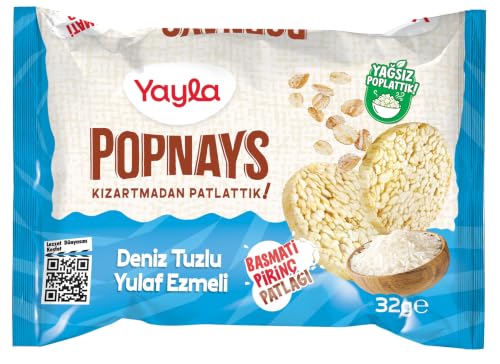 Popnays Deniz Tuzlu Yulaflı Basmati Pirinç Patlağı 4'lü 32 Gram