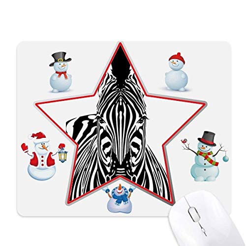 Tapis de souris Noël bonhomme de neige et étoile pour bureau