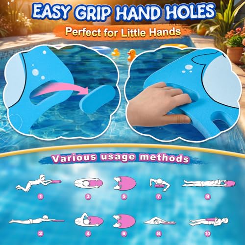2 Pack Swim Kickboard for Kids, Cute Cartoon Swimming Training Kick Board with Hand Holes, Swim Training Aid for Beginners Learn to Swim by ComfyKit - Image 3