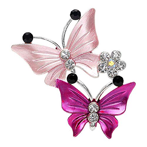 Ammzzoo111 Car Aromatherapy Perfume Clip Diffuser Air Freshener, Lovely Dual Butterfly Car Air Outlet Freshener Perfume Clip Aroma Diffuser Decor, Gift Choice Rose Pink