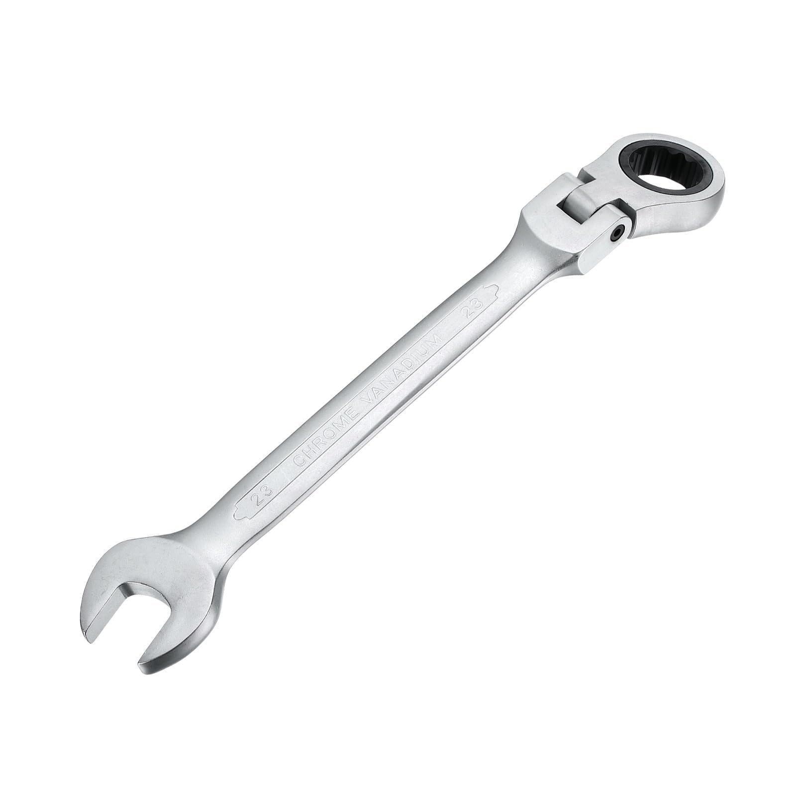 sourcing map 23mm Metric Flex-Head Ratchet Wrench Chrome Vanadium Steel 72-Tooth Ratcheting Combination Wrench Spanner for Car Bike Automotive Machine Repair