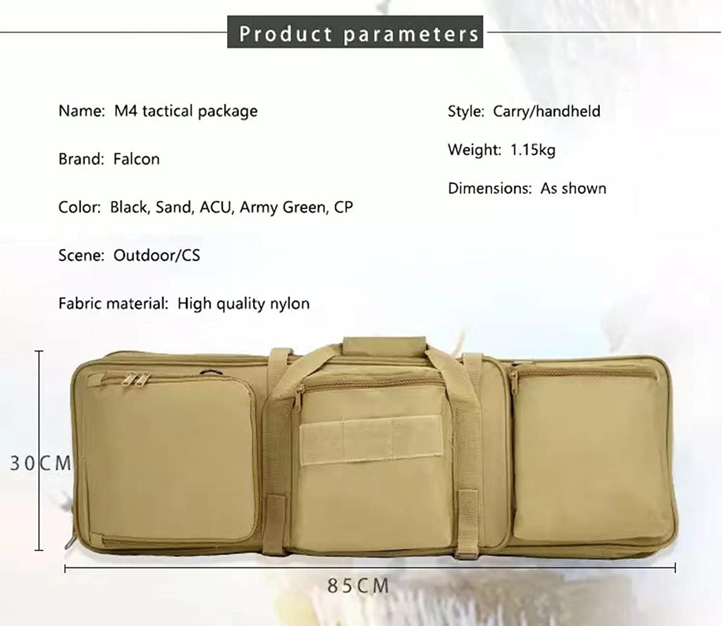 Estuche Blando para Rifle de 85 cm de Largo, Bolsa táctica para Armas con Correa para el Hombro, 3 Bolsas, Bolsa de Nailon Impermeable para Armas de Caza, Funda para Escopeta Airso