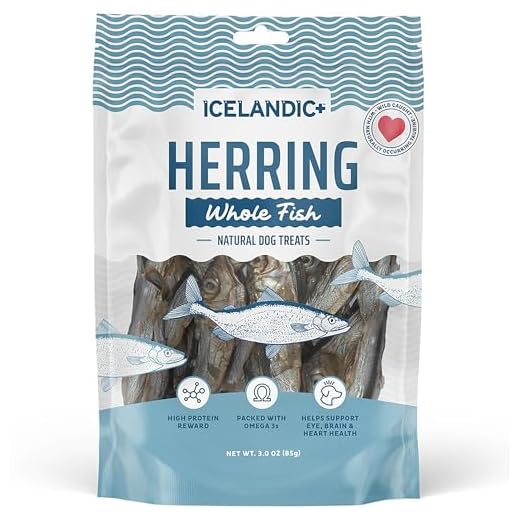 Icelandic+ Whole Fish Herring - 3oz Bag - Dog Treats, Pure Wild-Caught & Air-Dried, Single Ingredient Snack, Pet Chew, Just The Fish Nothing Else