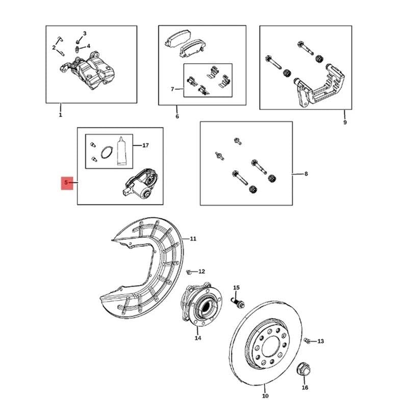 Actuador de freno de mano repara bloqueo en Jeep Cherokee Compass 6