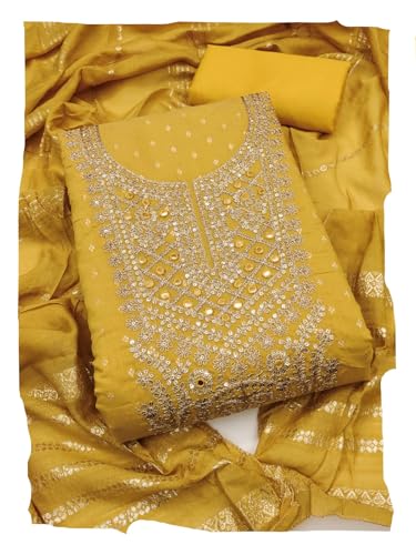 Image of LATEST DRESS MATERIAL FOR WOMEN FEBRIC TYP CHANDERI SILK