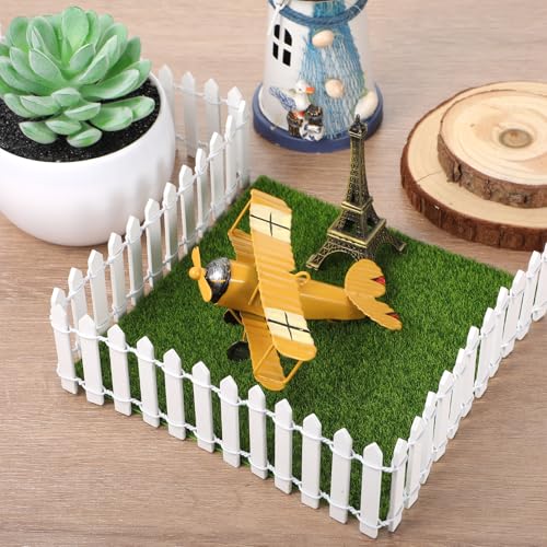 Bewudy 1 Stück Miniatur Zaun Gartendekor, 90x5cm Miniatur Zaun Gartenzaun Holz Miniaturzaun Aus Holz Mini Gartenmöbel Wichtel Holzzaun Zum Basteln Terrarium Puppen DIY-Dekor (Weiß)