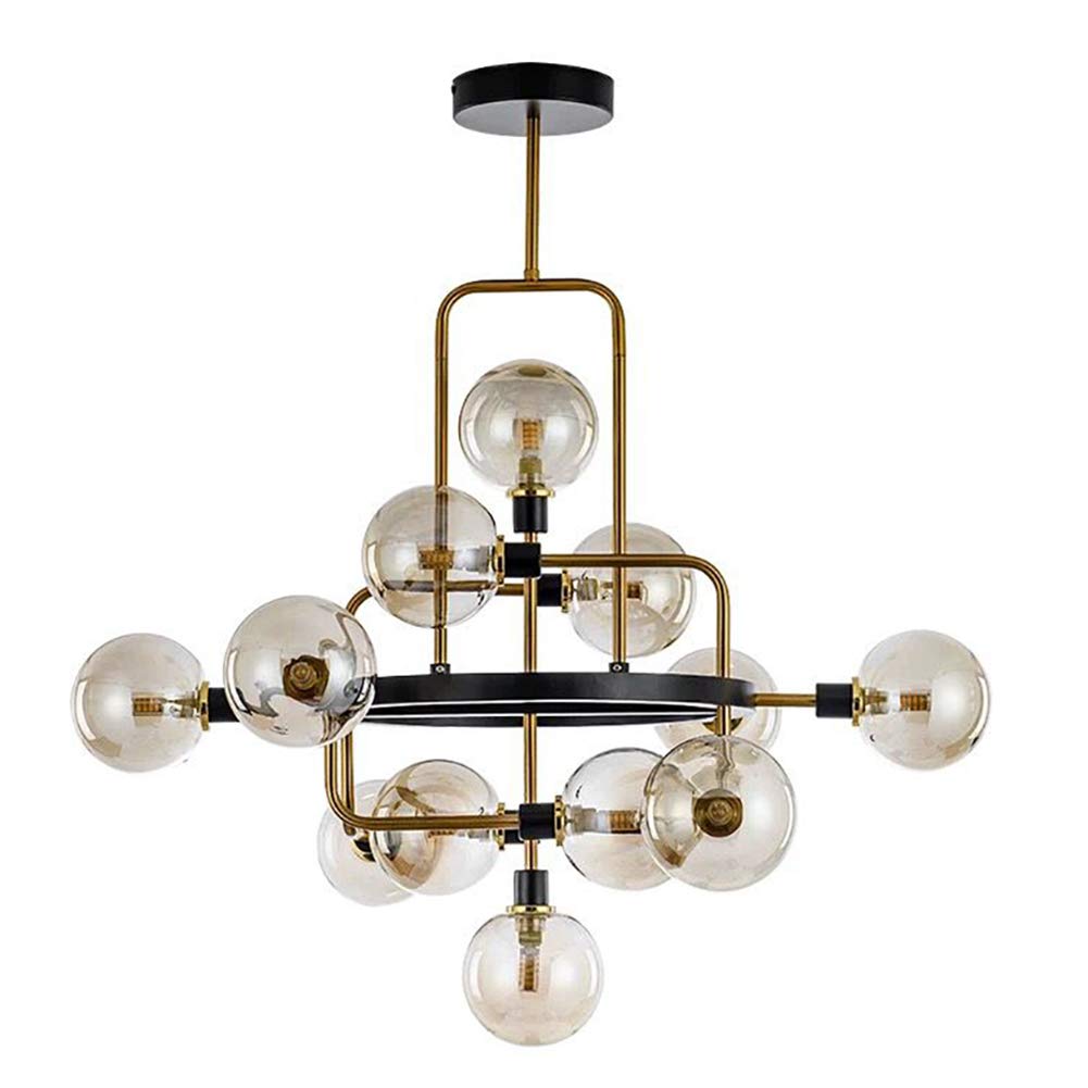 CSXSXAUO 12 Lights Sputnik Chandelier Adjustable Ceiling Light Fixture Gold Mid Century Pendant Lighting for Dining Room Kitchen Living Bedroom-Transparent Lampshade. It's so kind