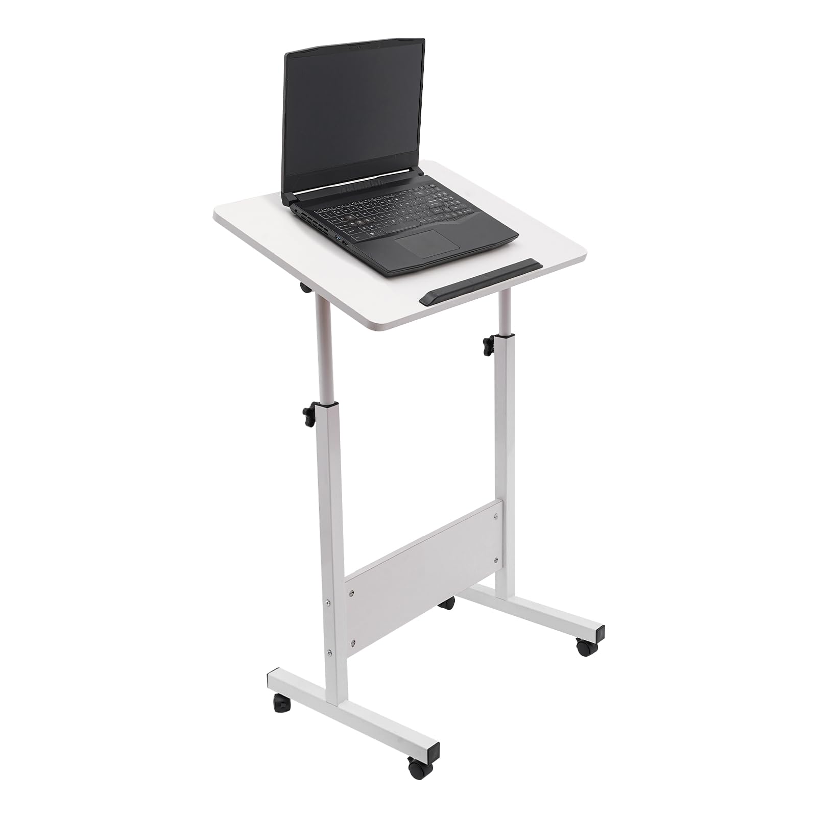 Standing Desk Adjustable Height Rolling Computer Stand with 4 Wheels 24 16 Inch Large Sit-Stand Adjustable Height up