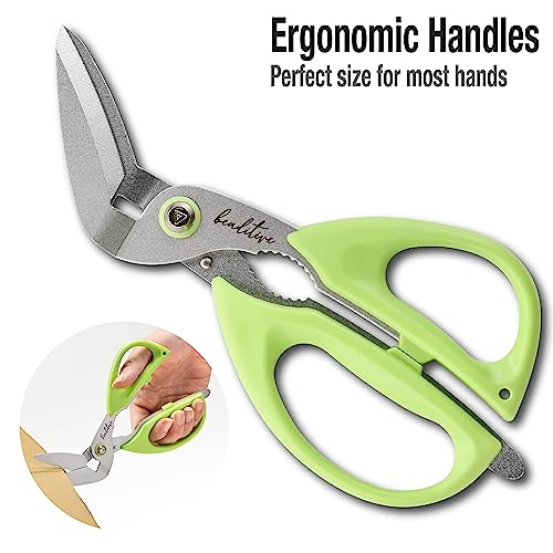 Beaditive S-732 Heavy Duty Multipurpose Angled Craft Scissors 7 Inch - Japanese Stainless Steel, Serrated Blade - Craft Shears For Cardboard thumb #5