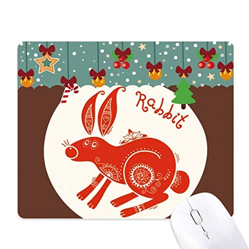 Tapis de souris lapins en caoutchouc motif animal zodiaque rouge antidérapant