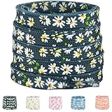 Lacesgian 5/16'' (8mm) Fantastic Colored Printed Shoelaces, Flat Floral Patterned Shoe Laces Replacement Strings for Sneakers (Black White, 47'/120cm)