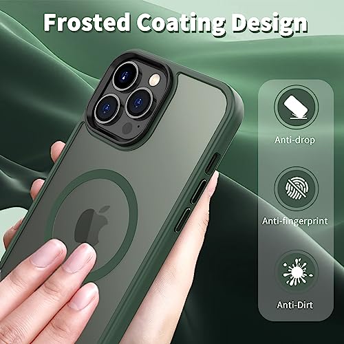 Image of CACOE Magnetic Case for iPhone 13 Pro 6.1 inch, Dark Green-1