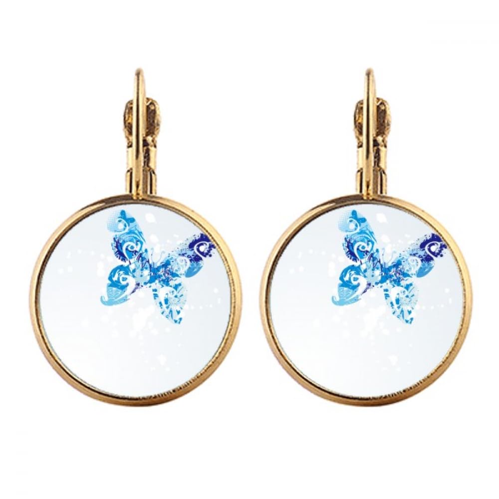 Boucles d'oreilles clips or flûte bleue graffiti, le cadeau poétique idéal