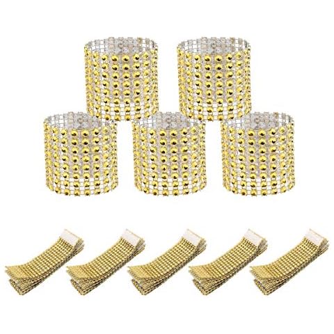 CattleyaHQ Anillo de servilletas brillantes de 50 piezas Cover