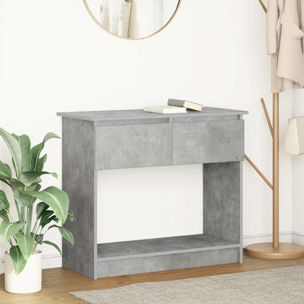 SXZenSpace Console Table with Drawers 85.5x38.5x74.5 cm Concrete Grey Engineered Wood Hallway Sideboard Modern Storage for Living Room Bedroom Entryway