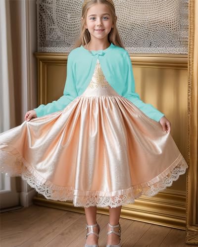 Image of BOBOYOYO Long Sleeve Girls Shrug Knit Girls Cardigan Bolero Dress Sweater