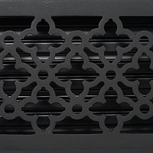 Madelyn Carter Contemporary Gothic Style Vent Cover, Solid Cast Aluminum Interior, Controls Air Flow, 2 x 10 inches (Overall Face: 3.75 x 11.5 inches), Matte Black