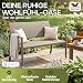 Casaria® Gartenbank Sitzbank Wetterfest Kunststoff 320kg Belastbarkeit Rückenlehne 122x58cm Garten Balkon Terrasse Bank Ergonomisch Polyrattan Creme