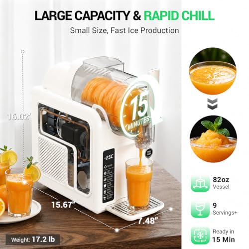 Image of WETIE Slushie Machine, 82oz Slushy Machine for Home with Adjustable Temperature, LED Display, 6 Presets Frozen Drink Maker for Ice Cream, Smoothie, Frappes, Margarita, Milkshake, Auto-Clean