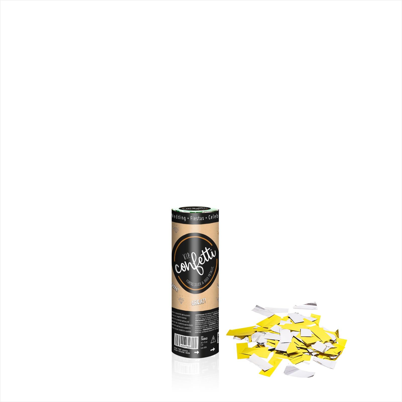 Cannoni Coriandoli Oro E Argento 30 Cm – 3 Pezzi – Bombe Per Feste, Matrimonio, Capodanno E Addio Al Celibato