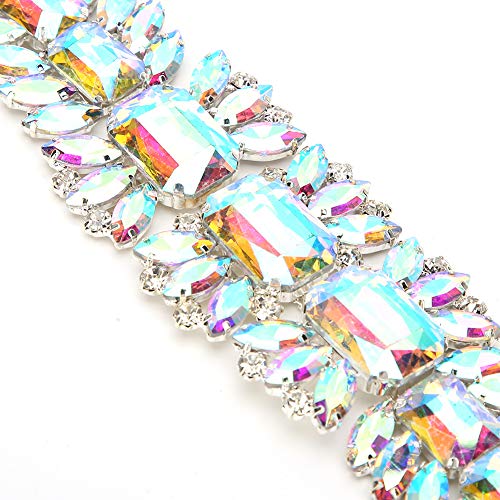 Fita de flor de strass, flor de strass de cristal brilhante superfície lisa espessa para decoração d