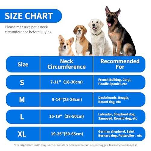 Aufblasbare Halskrause Hunde, Verstellbarer Schutzkragen nach Operationen, Weicher Anti-Leck-Kragen mit Atmungsaktivem Material, Sichtfreundliches Elizabethanisches Halsband für Hunde (Grau, L)