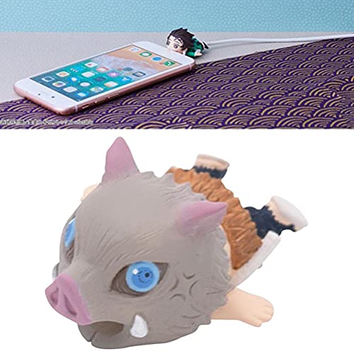Vcedas Protector de Cable de Cargador Demon Slayer USB Protector de Dibujos Animados Lindos Cable Buddies - Tanjirou/ Nezuko/ Zenitsu/ Giyuu/ Kyoujurou/ Kochou/ Mitsuri/ Inosuke Cover