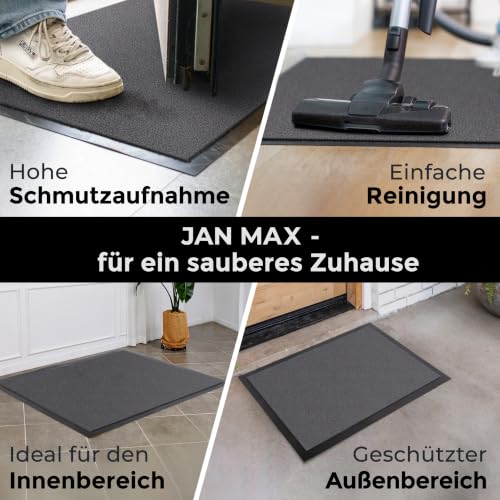 Jan Max Fußmatte Grau, 90x150 cm, rutschfeste Schmutzfangmatte – Ansicht 3