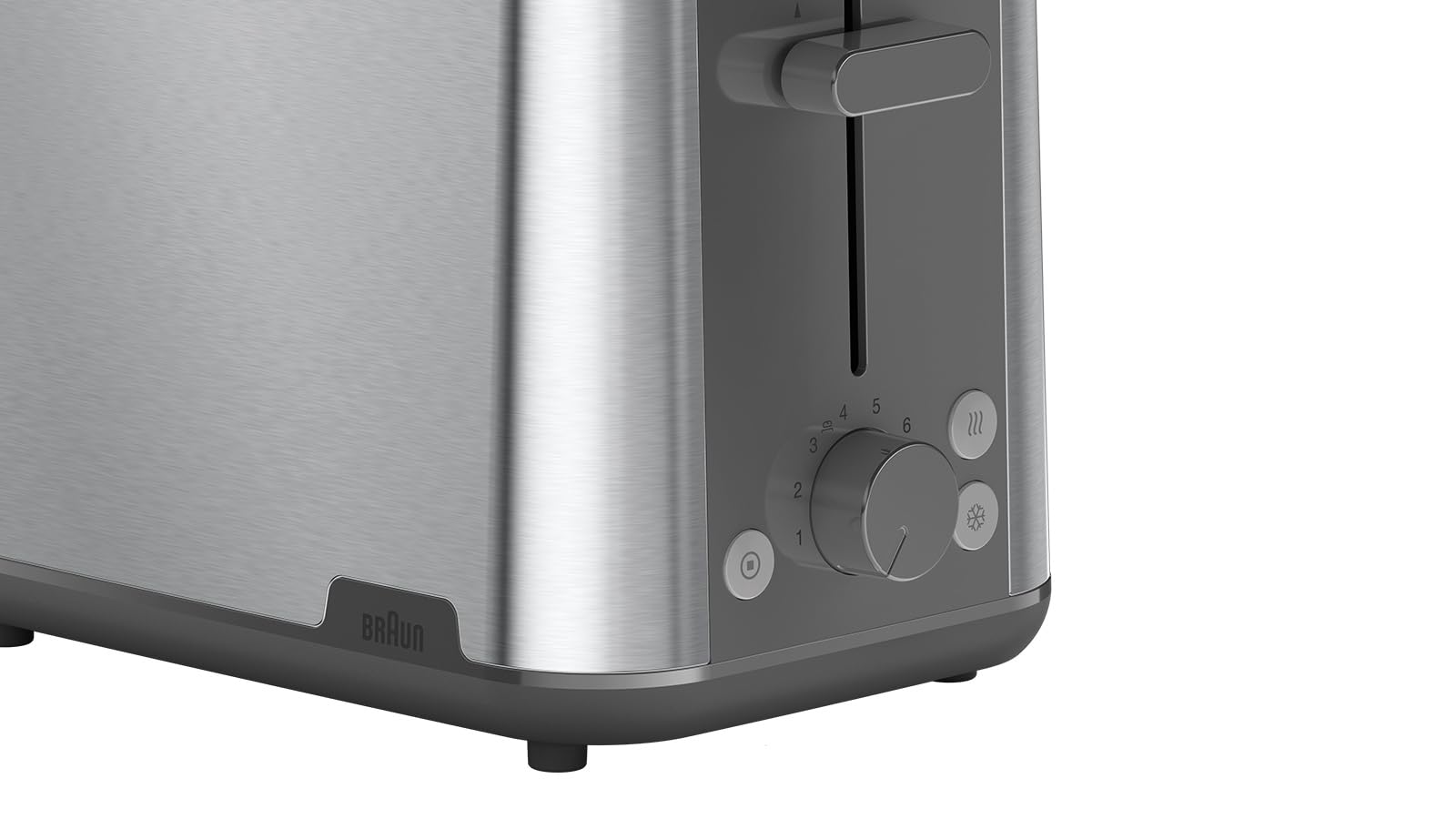 Braun PurShine HT1510GY, Tostapane A 2 Slot, 8 Livelli Di Tostatura, Funzioni Di Riscaldamento E Scongelamento, Vassoio Per Le Briciole, 900W, Grigio