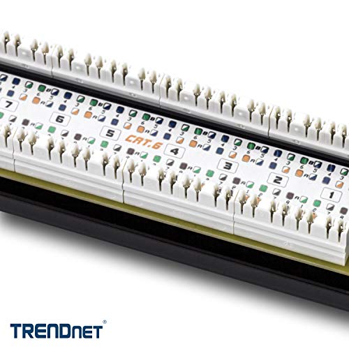 Trendnet 8-Port Cat6 Unshielded Patch Panel, Tc-P08C6, Rackmount, 10 Inch Wide, 8 X Gigabit Rj-45 Ethernet Ports, Pre-Numbered Ports, 250 Mhz Connection, Color Coded Labeling, 110 Idc Terminal Blocks #TOP3