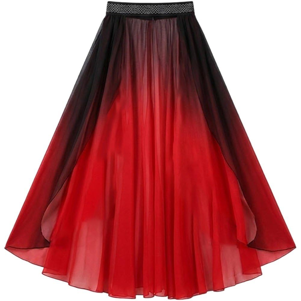 Hrippy Mesh Dance Waistband Skirt, Modern Lyrical Costume for Women Dance Practice and on Performance