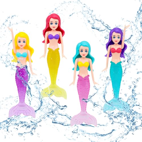 TOPWAYS Giocattolo Subacqueo per Piscina, Sirena, Siluro, Allenamento, Piscina Estiva Giocattolo da Nuoto (Sirena con Coda di Cristallo)